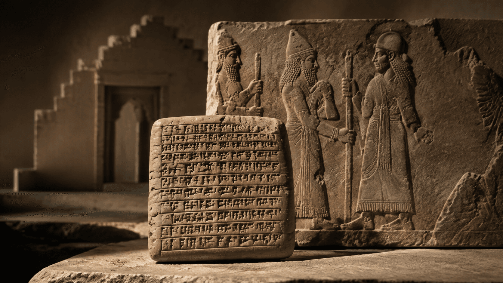 Mesopotamian cuneiform and monumental authority